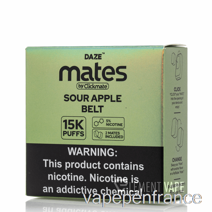 7 Daze Mate Pods Stylo Vape Ceinture Pomme Aigre